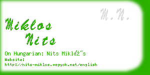 miklos nits business card